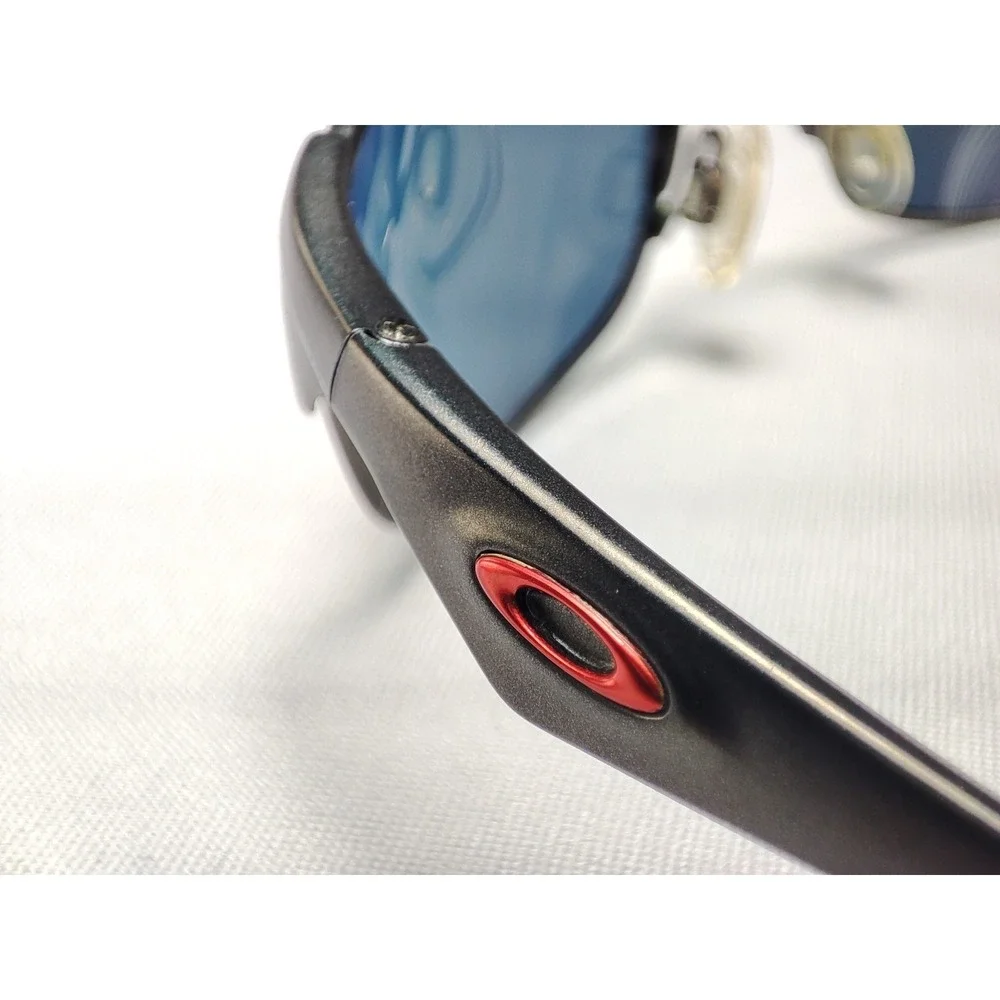 Oakley Wiretap 1.0 Sunglasses Gunmetal Red Iridium Mirror Wrap Vintage 2000s